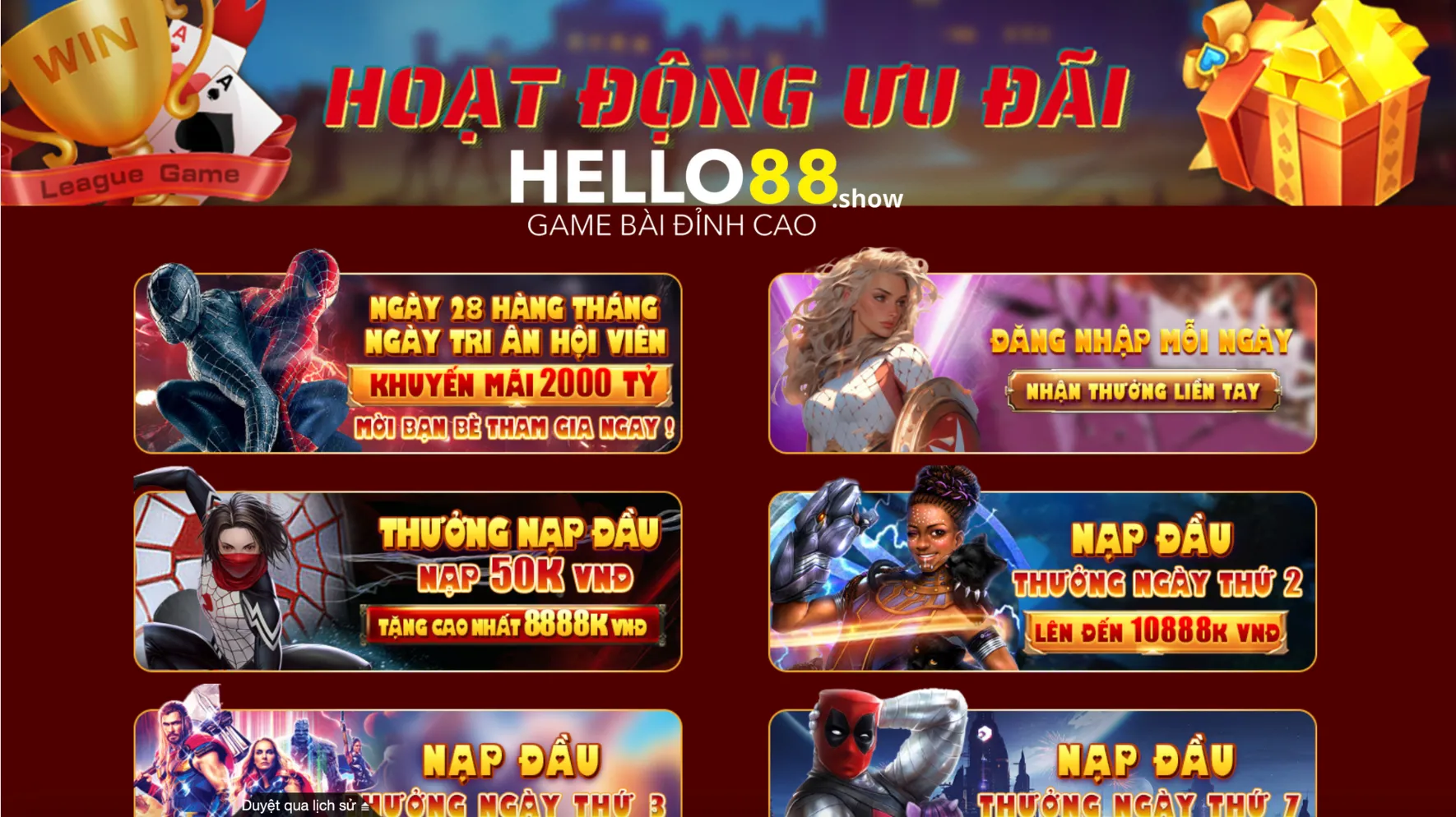 Khuyến mãi Hello88 hấp dẫn cho tất cả thành viên Khuyến mãi Hello88 hấp dẫn cho tất cả thành viên