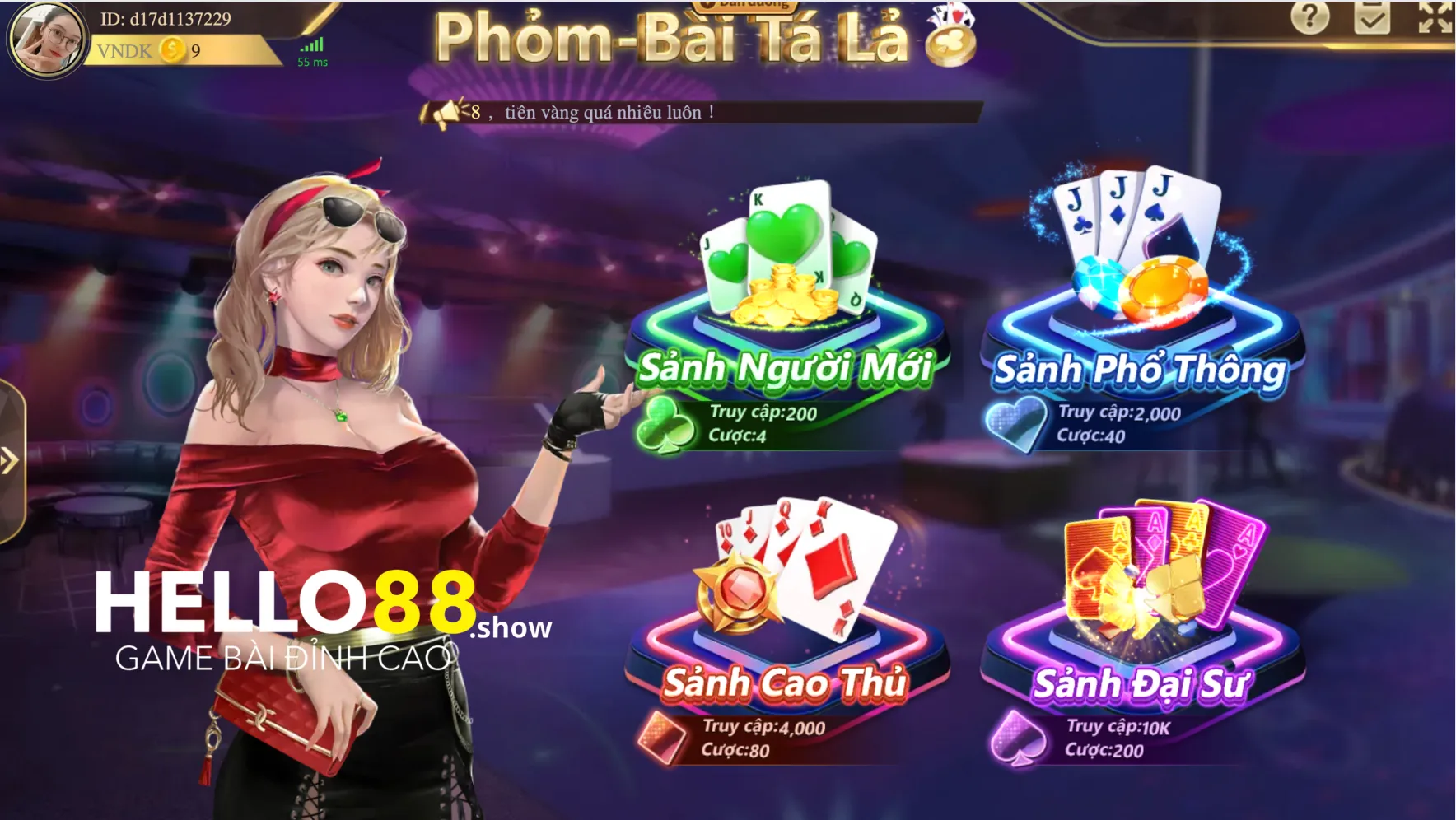 Lựa chọn bàn chơi phù hợp với số vốn của mình Lựa chọn bàn chơi phù hợp với số vốn của mình