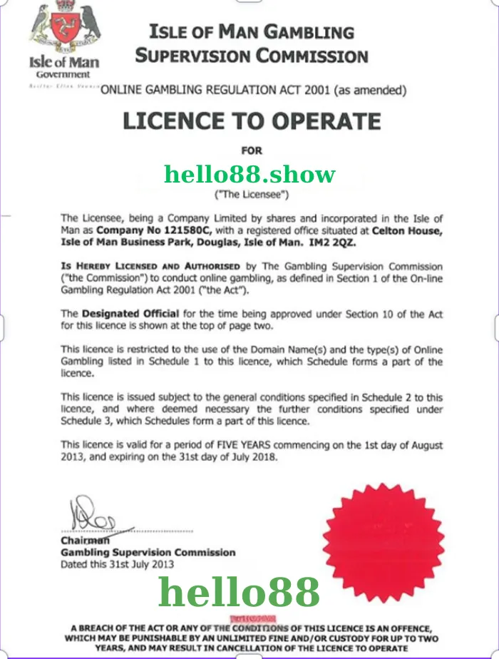Giấy phép hoạt động của nhà cái Hello88 Giấy phép hoạt động của nhà cái Hello88